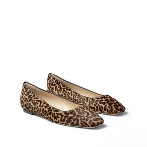 Jimmy Choo Leaopard Print Leather Flat